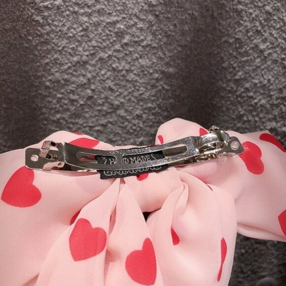 Oversized Hearts Bow French Barrette Hair Clip - Picture 7 of 14